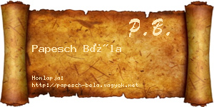Papesch Béla névjegykártya
